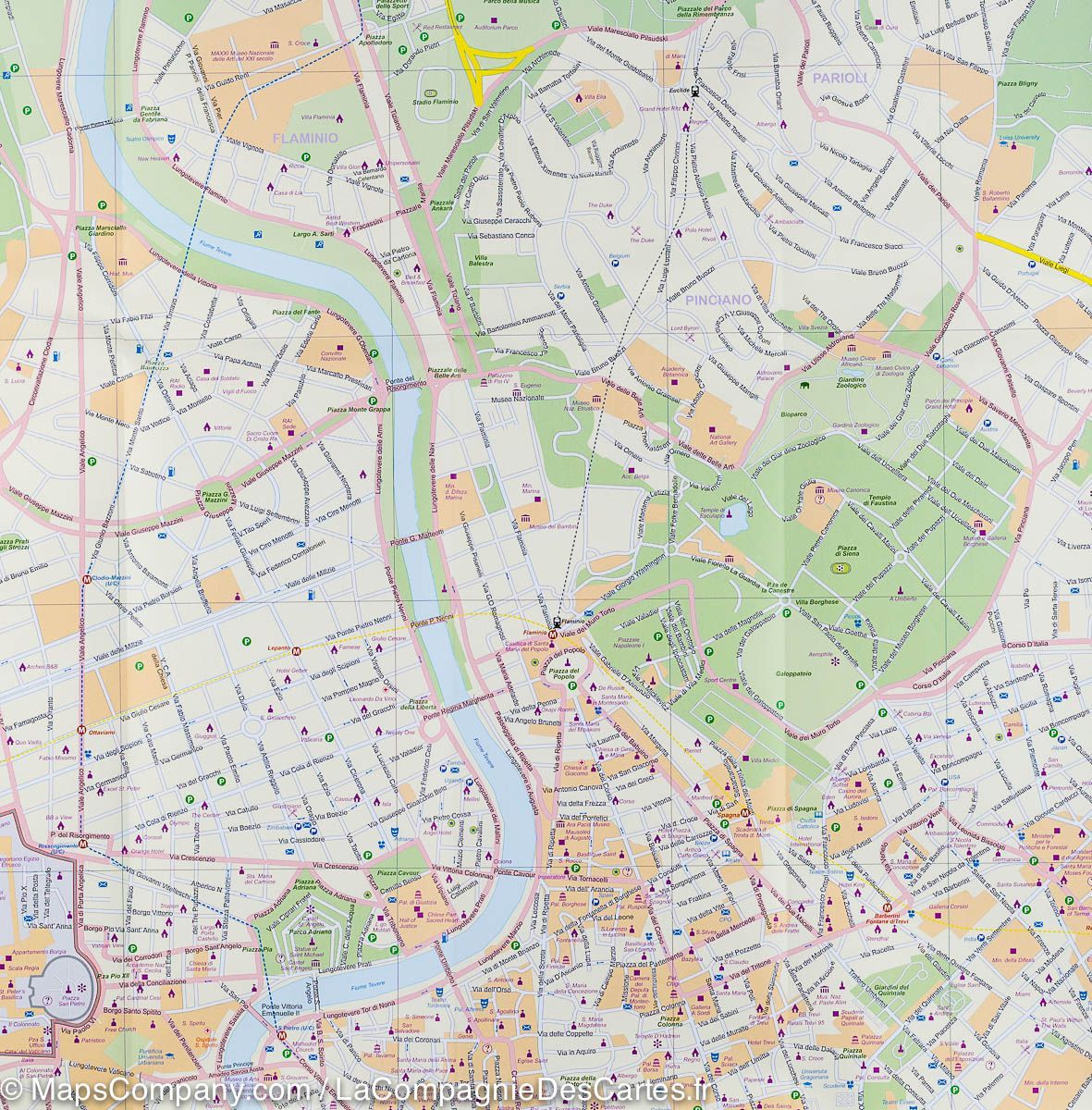 Carte de voyage - Italie Sud & Plan de Rome | ITM carte routière ITM