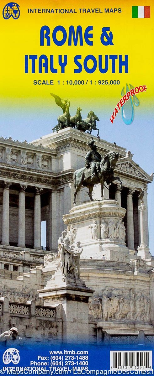 Carte de voyage - Italie Sud & Plan de Rome | ITM carte routière ITM