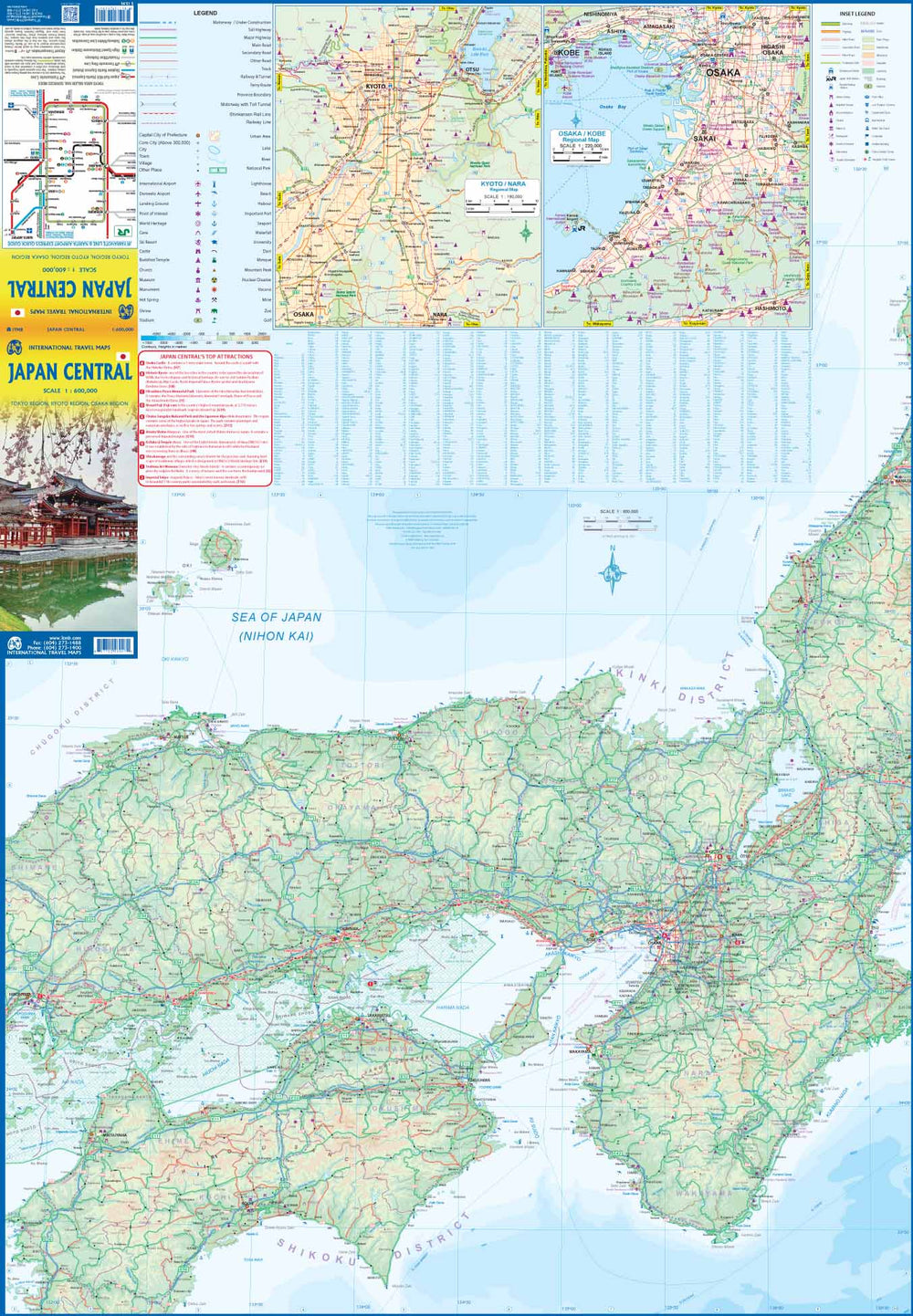Carte de voyage - Japon Central | ITM carte pliée ITM 