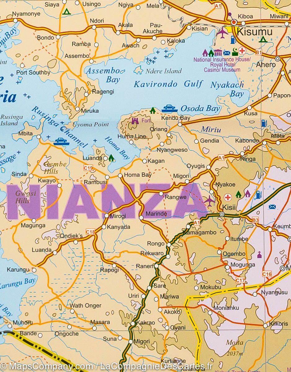 Carte de voyage - Kenya | ITM carte routière ITM