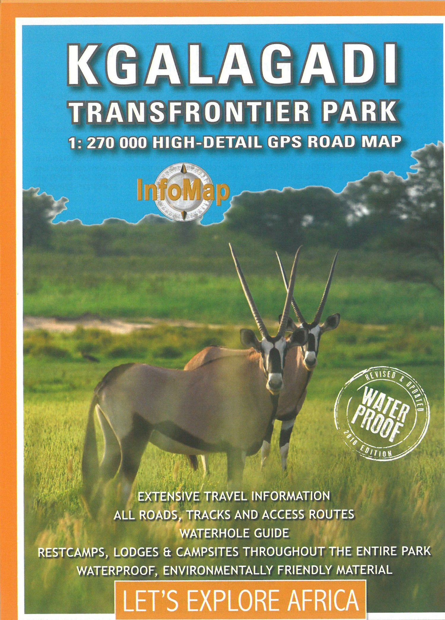 Carte de voyage - Kgalagadi Transfrontier Park (Afrique du Sud) | Infomap carte routière Infomap Default Title