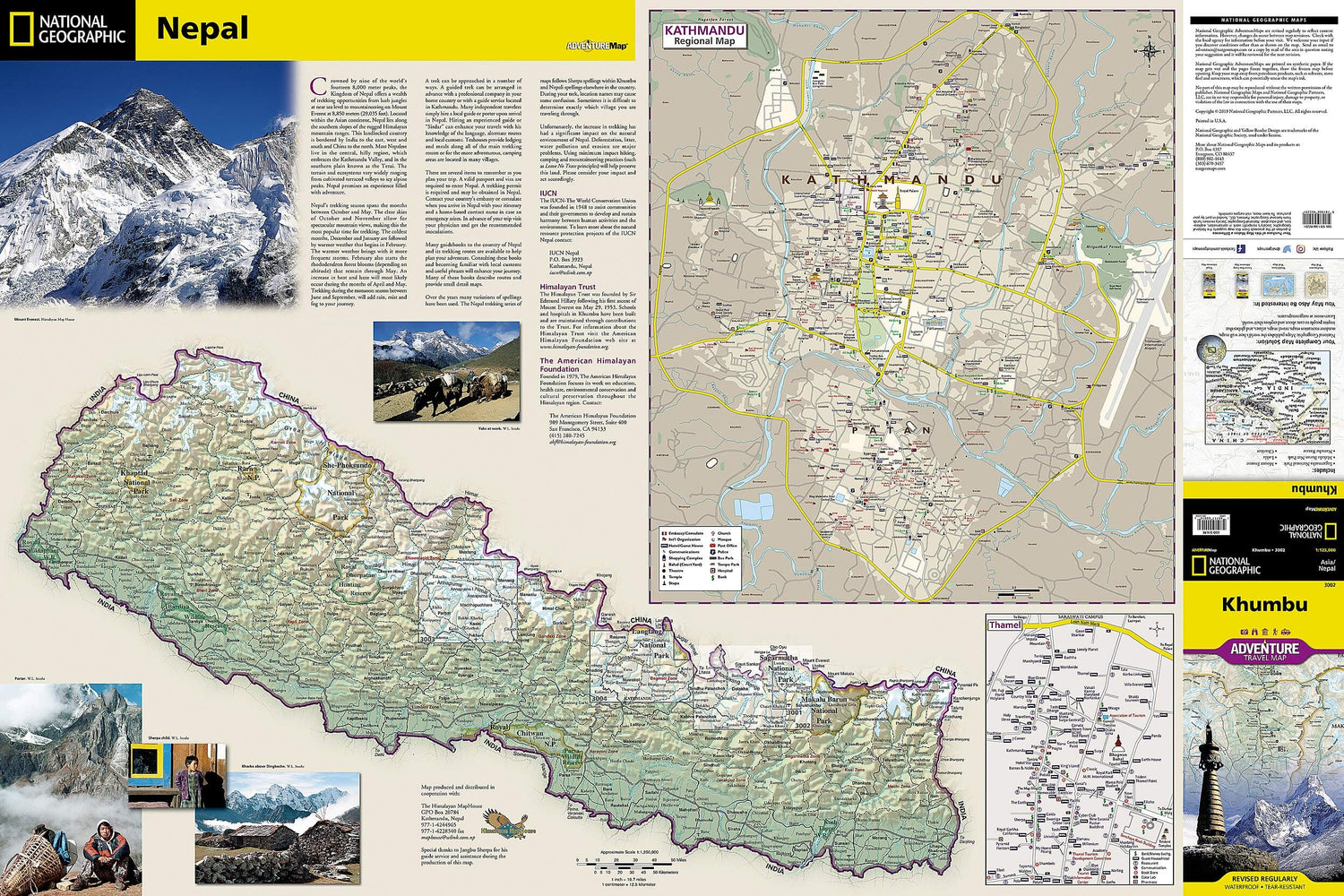 Carte de voyage - Khumbu (Népal) | National Geographic carte routière National Geographic