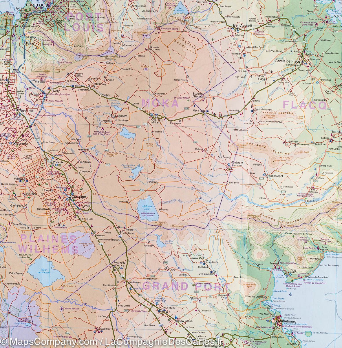 Carte de voyage - La réunion & Ile Maurice | ITM carte routière ITM
