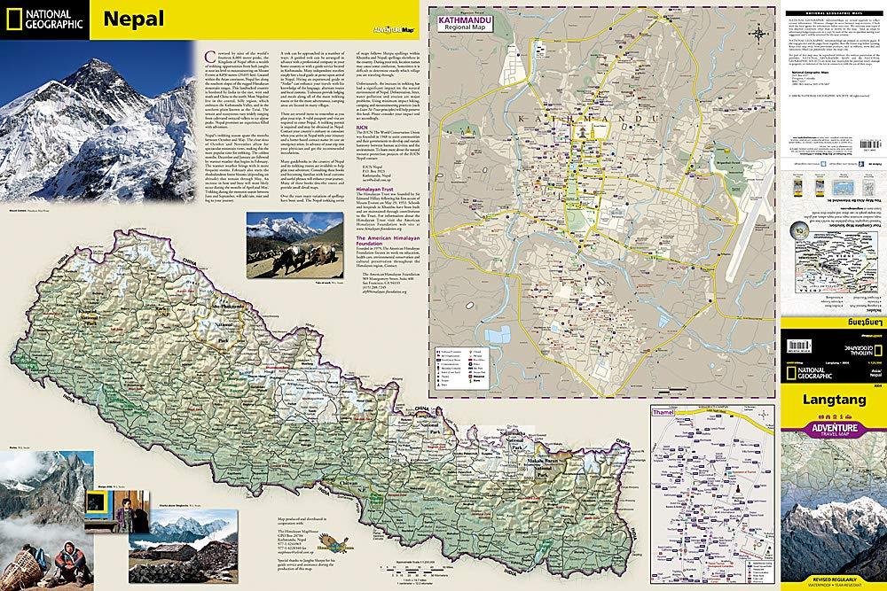 Carte de voyage - Langtang (Népal) | National Geographic carte routière National Geographic