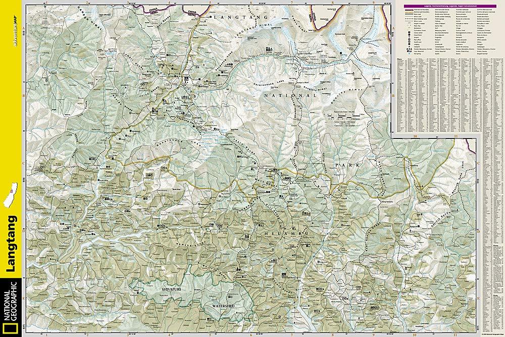 Carte de voyage - Langtang (Népal) | National Geographic carte pliée National Geographic 
