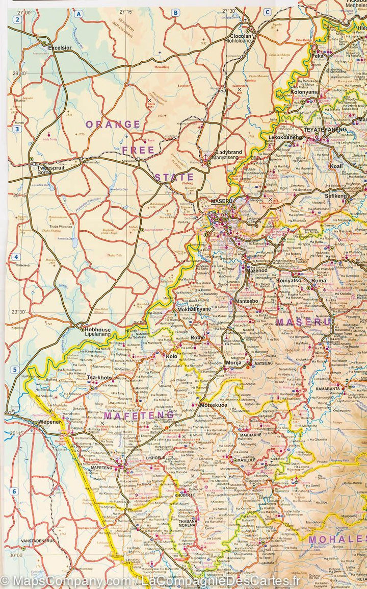Carte du Lesotho | ITM - La Compagnie des Cartes