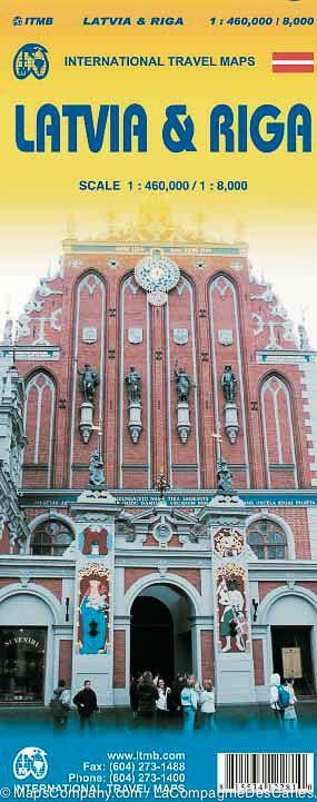 Carte de voyage - Lettonie & Plan de Riga | ITM carte routière ITM
