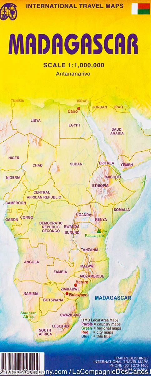 Carte de voyage - Madagascar | ITM carte routière ITM