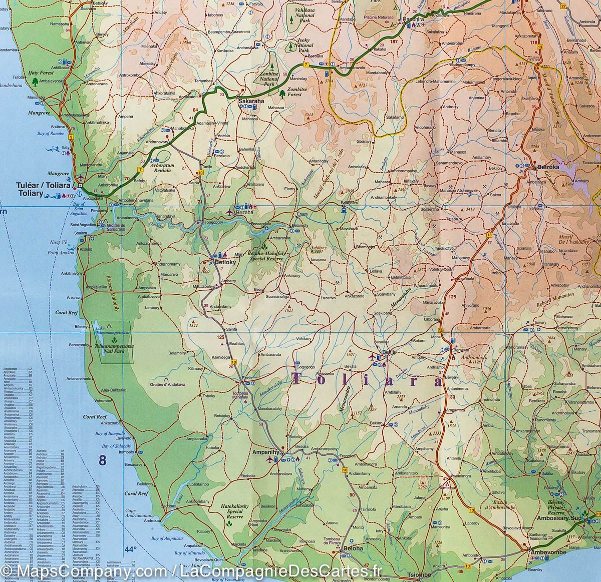 Carte de voyage - Madagascar | ITM carte routière ITM