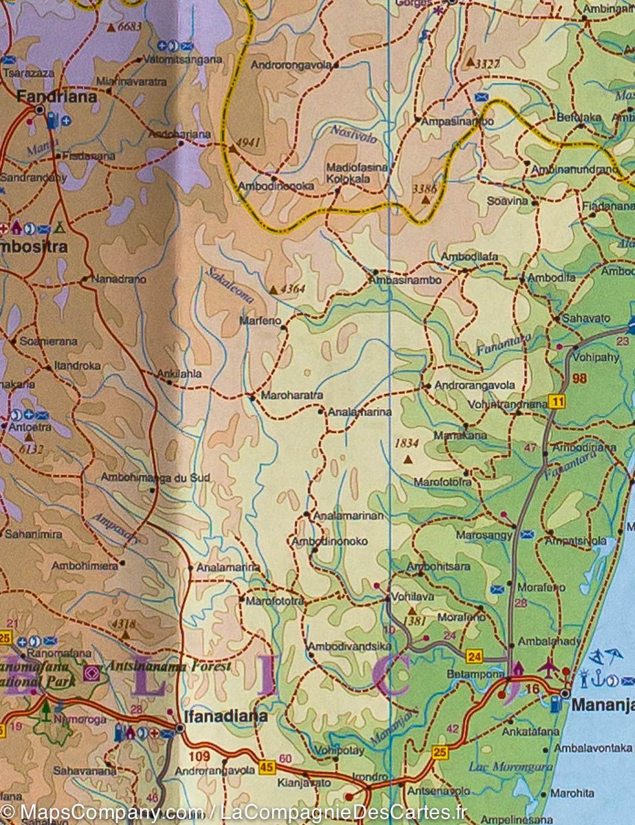 Carte de voyage - Madagascar | ITM carte routière ITM