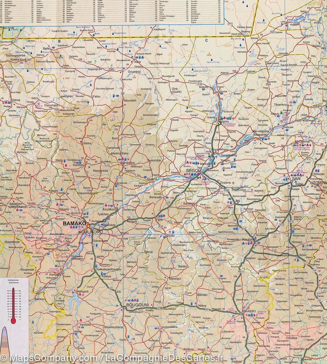 Carte de voyage - Mali | ITM carte routière ITM