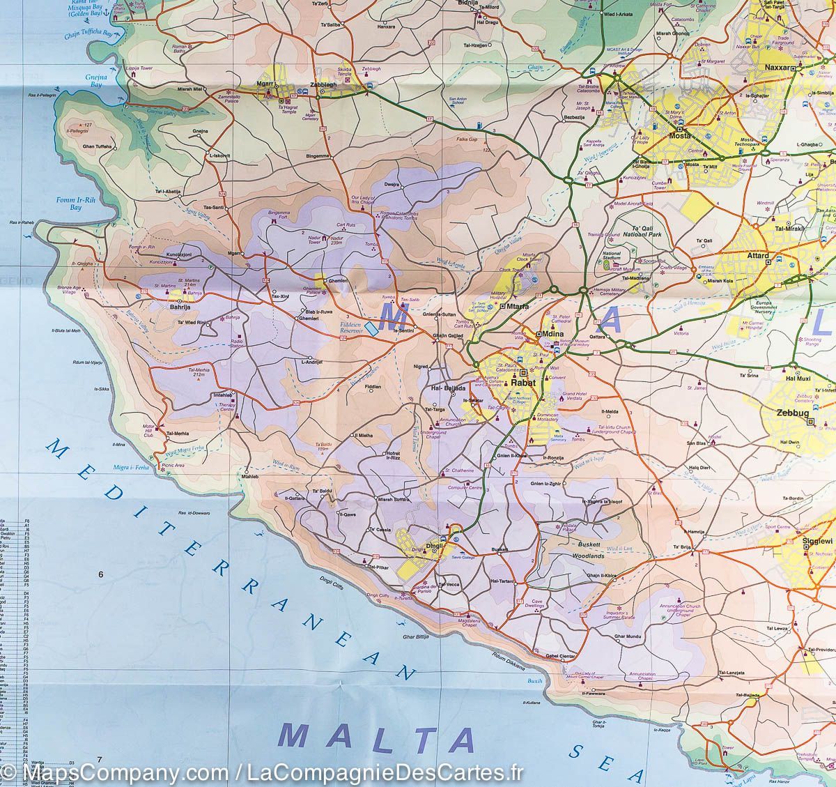Carte de voyage - Malte & Gozo | ITM carte routière ITM