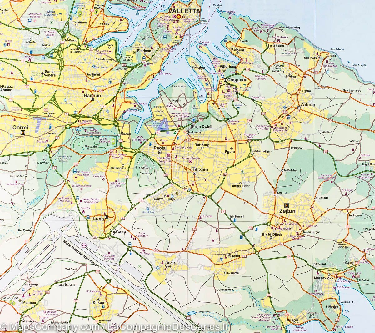 Carte de voyage - Malte & Gozo | ITM carte routière ITM