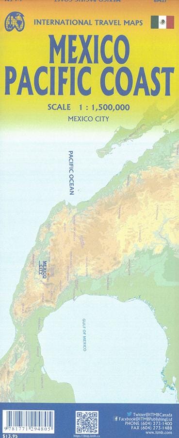 Carte de voyage - Mexique : Côte pacifique | ITM carte routière ITM
