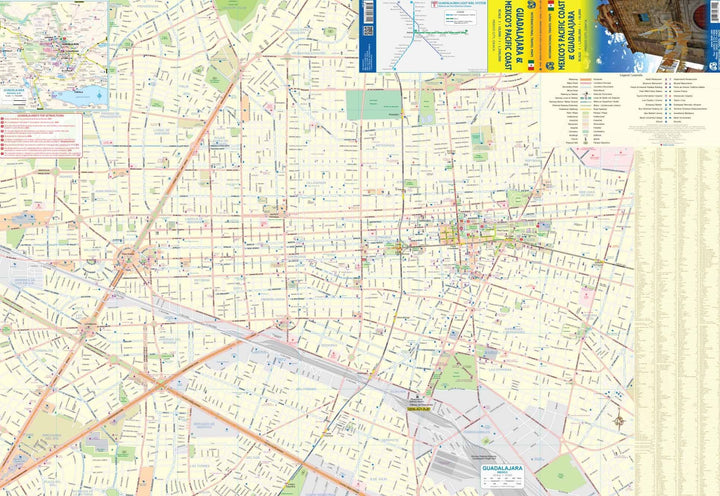 Carte de voyage - Mexique : Côte pacifique & Plan de Guadalajara | ITM carte pliée ITM 