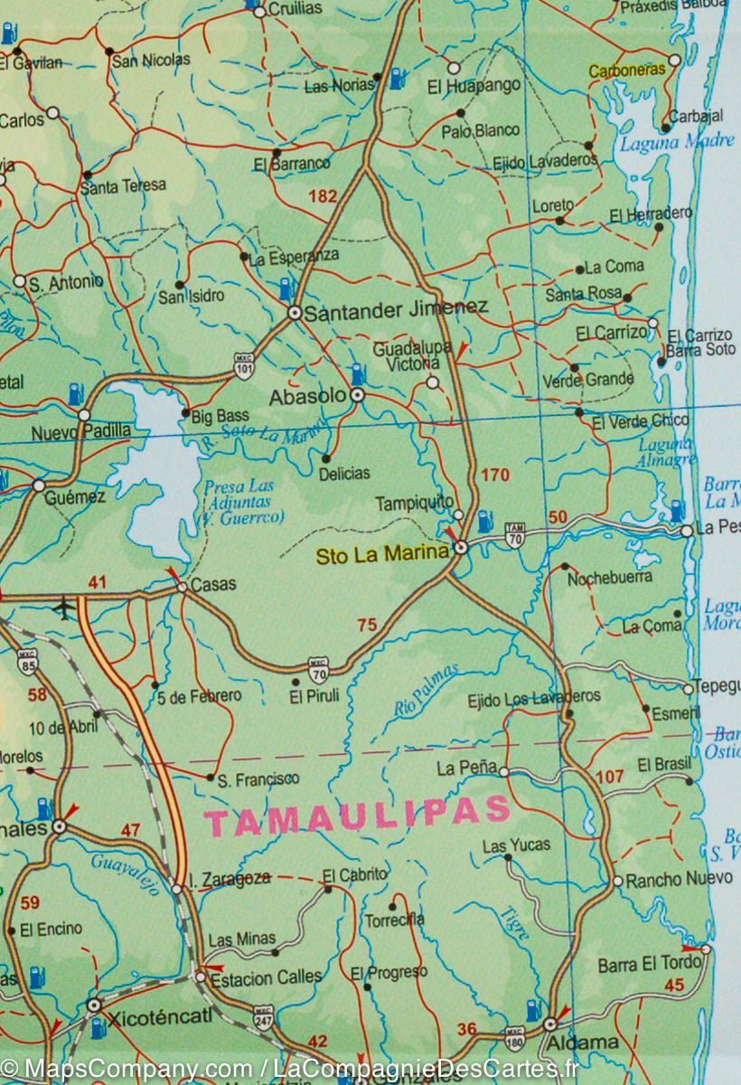 Carte de voyage - Mexique | ITM carte routière ITM