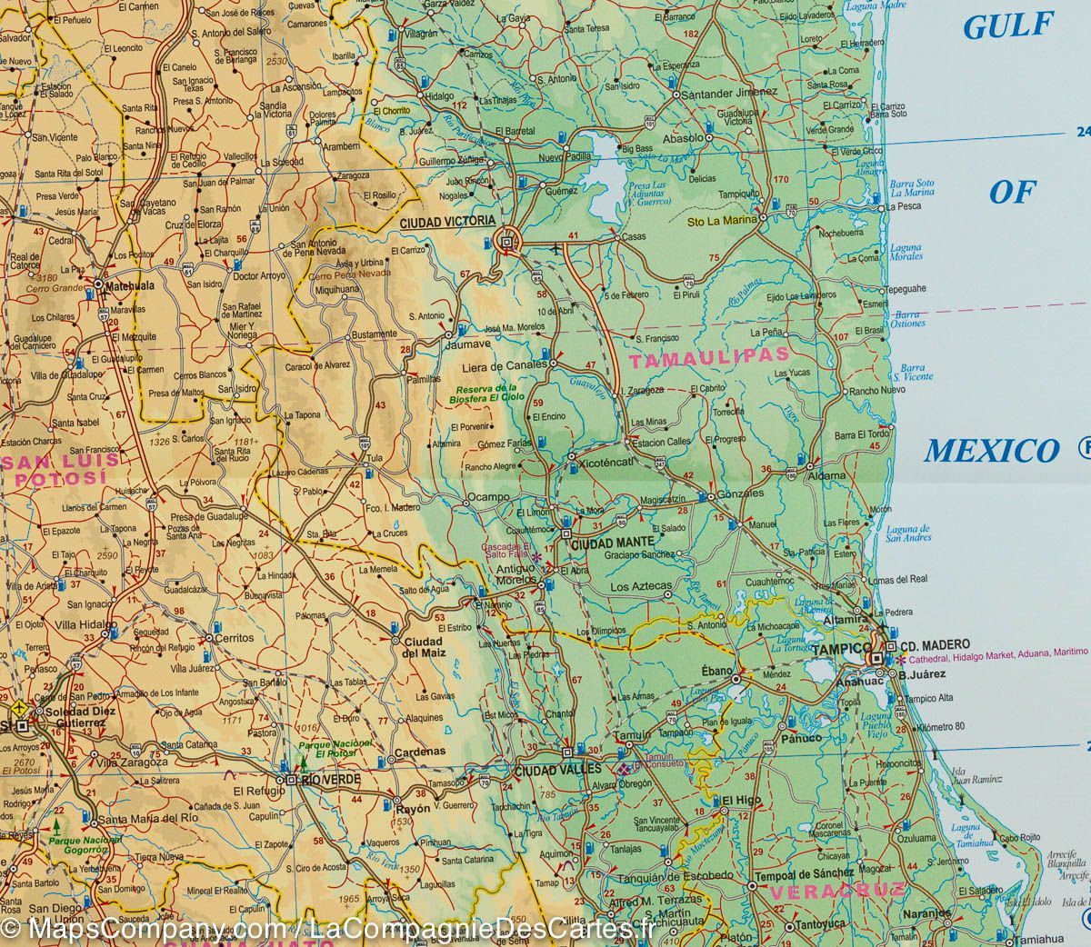 Carte de voyage - Mexique | ITM carte routière ITM