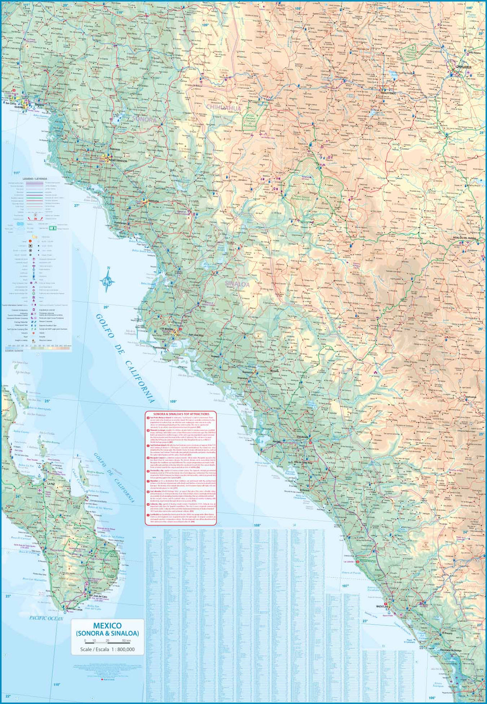 Carte de voyage - Mexique : Sonora & Sinaloa | ITM carte pliée ITM 