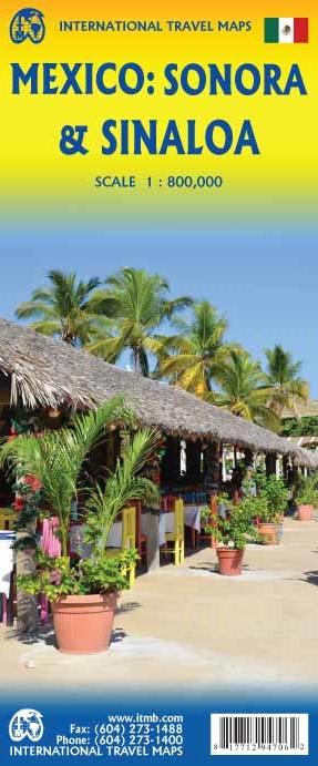 Carte de voyage - Mexique : Sonora & Sinaloa | ITM carte routière ITM