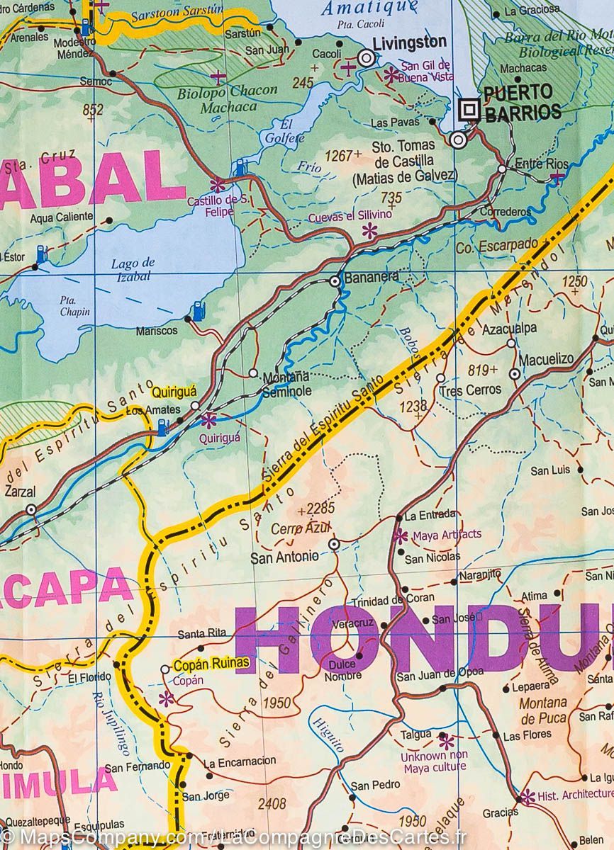 Carte de voyage - Mexique Sud | ITM carte routière ITM