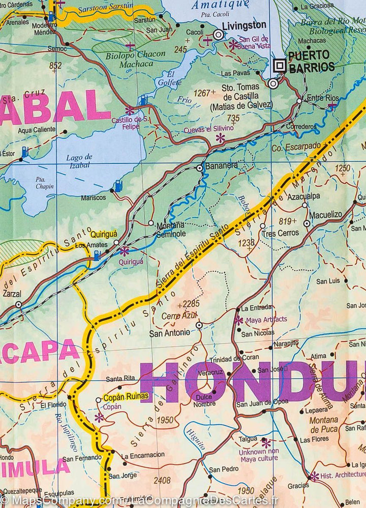 Carte de voyage du sud du Mexique | ITM - La Compagnie des Cartes