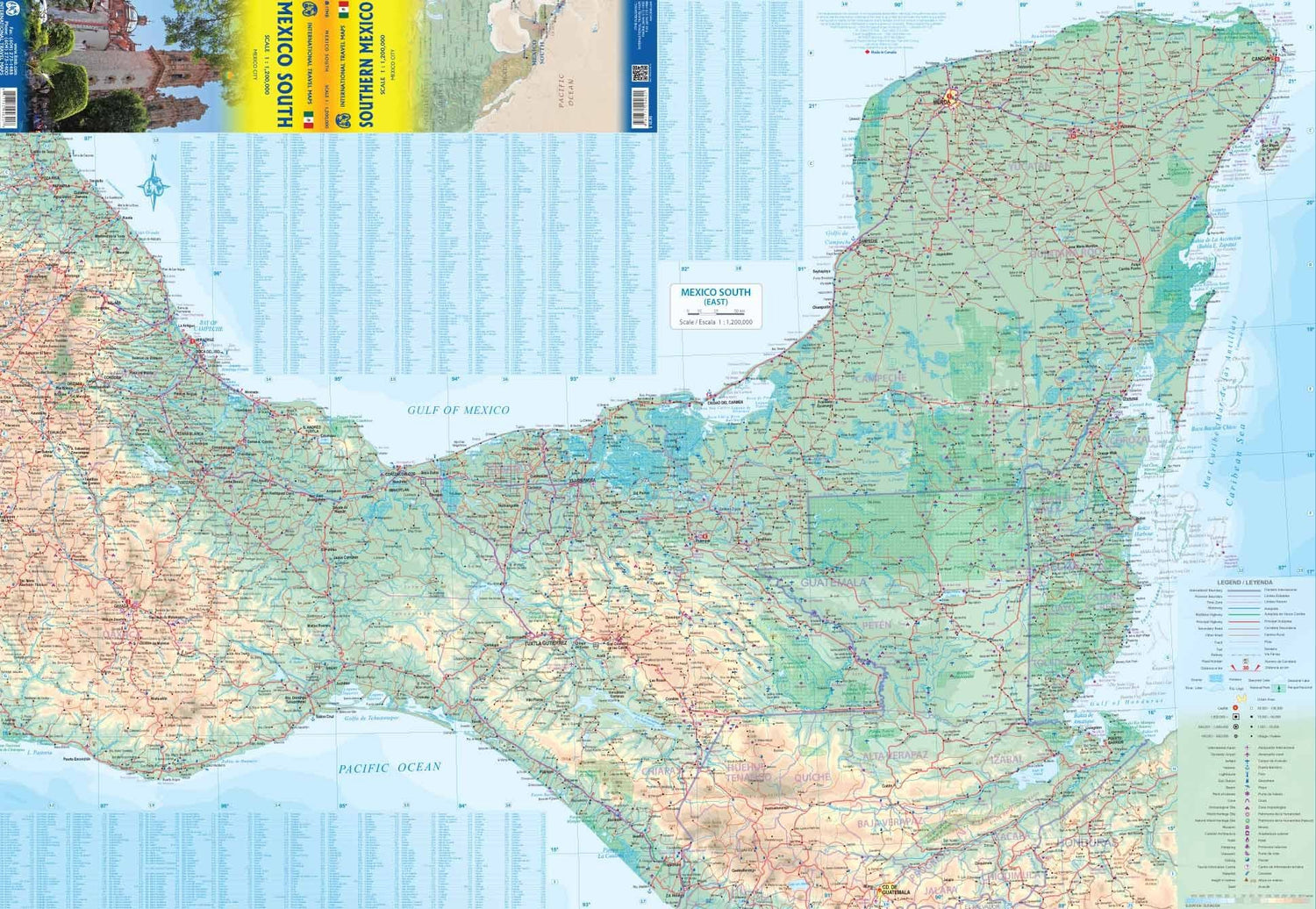 Carte de voyage - Mexique Sud | ITM carte routière ITM