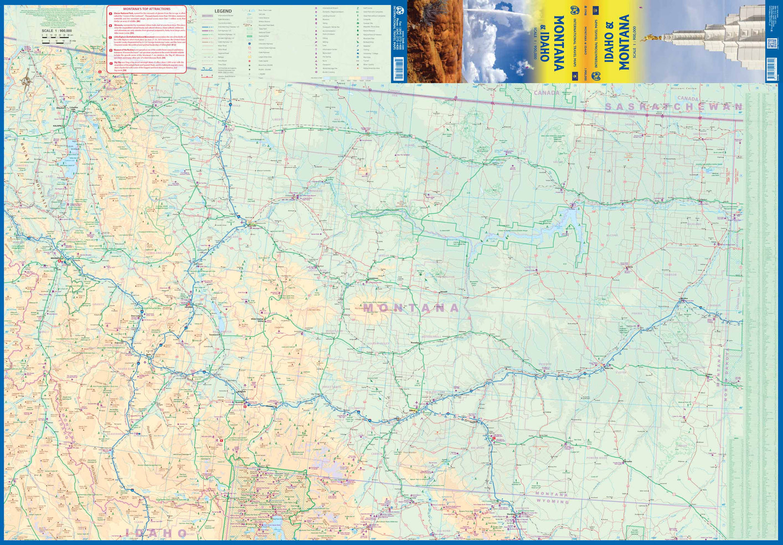 Carte de voyage - Montana & Idaho (USA) | ITM carte routière ITM