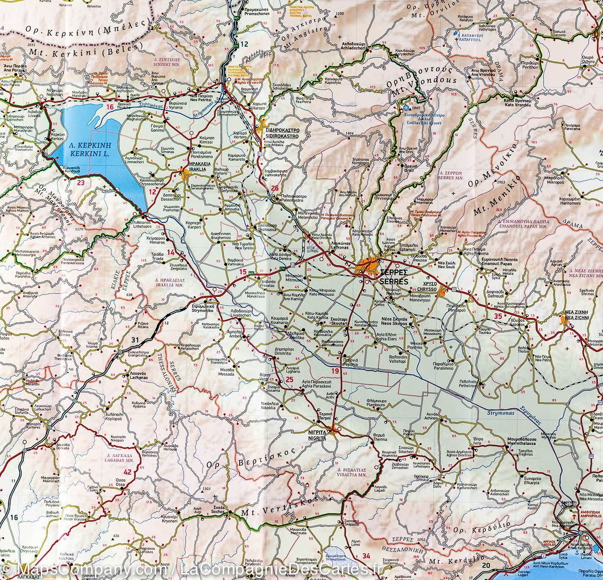 Carte de voyage n° 2 - Macédoine Centrale (région administrative grecque) | Terrain Cartography carte routière Terrain Cartography