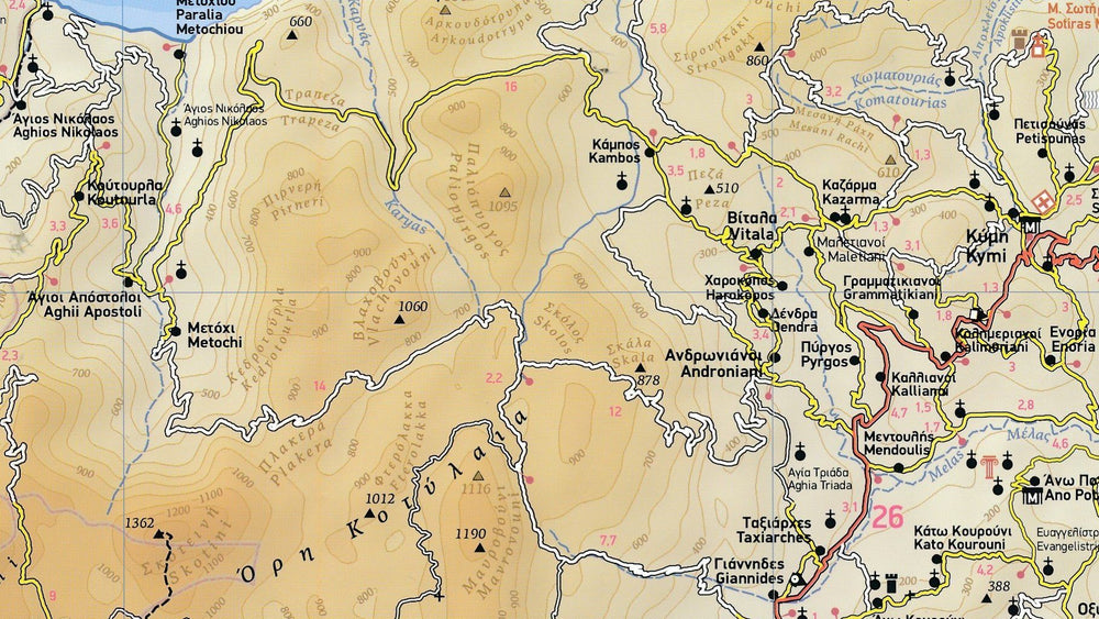 Carte de voyage n° 433 - Ile d'Eubée (Evia /Euboea) | Terrain Cartography carte pliée Terrain Cartography 