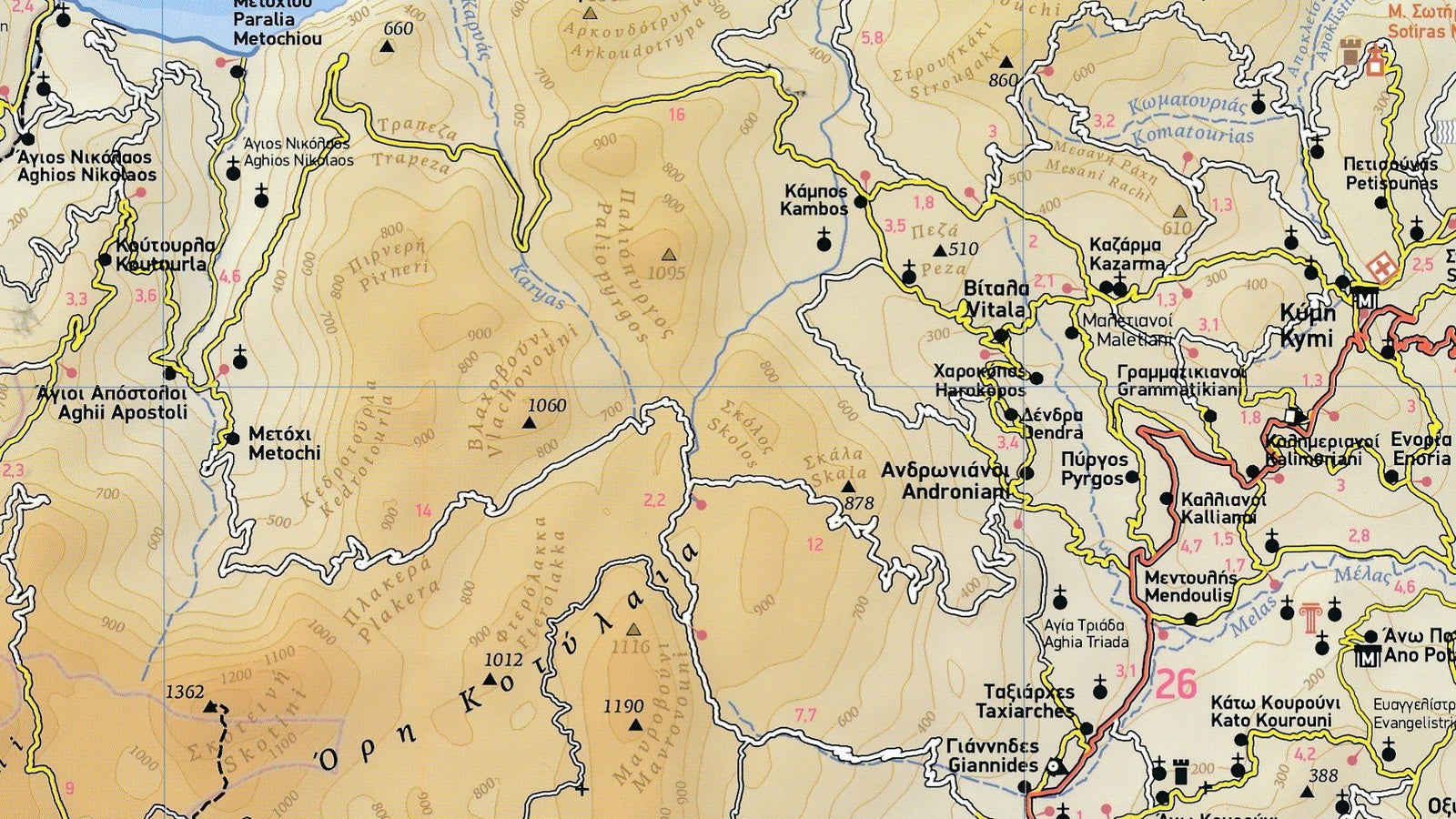 Carte de voyage n° 433 - Ile d'Eubée (Evia /Euboea) | Terrain Cartography carte routière Terrain Cartography