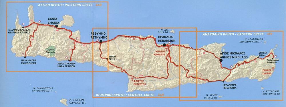 Carte de voyage n° 448 - Crète Ouest | Terrain Cartography carte routière Terrain Cartography