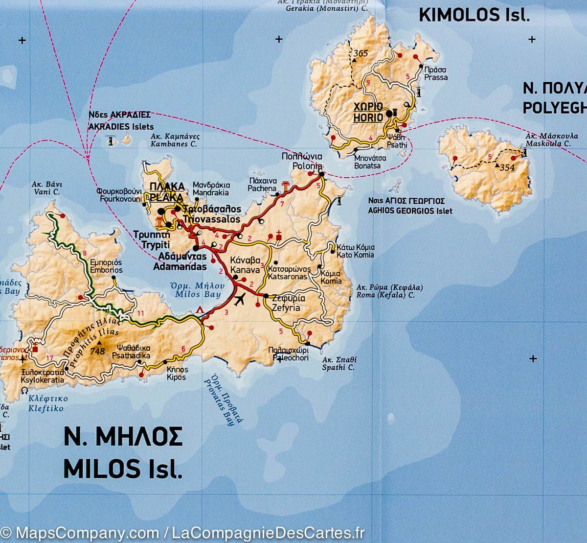 Carte de voyage n° 8 - Cyclades (Grèce) | Terrain Cartography carte routière Terrain Cartography