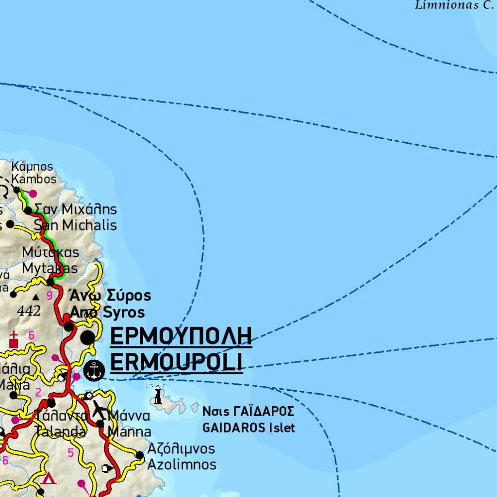 Carte de voyage n° 8 - Cyclades (Grèce) | Terrain Cartography carte routière Terrain Cartography