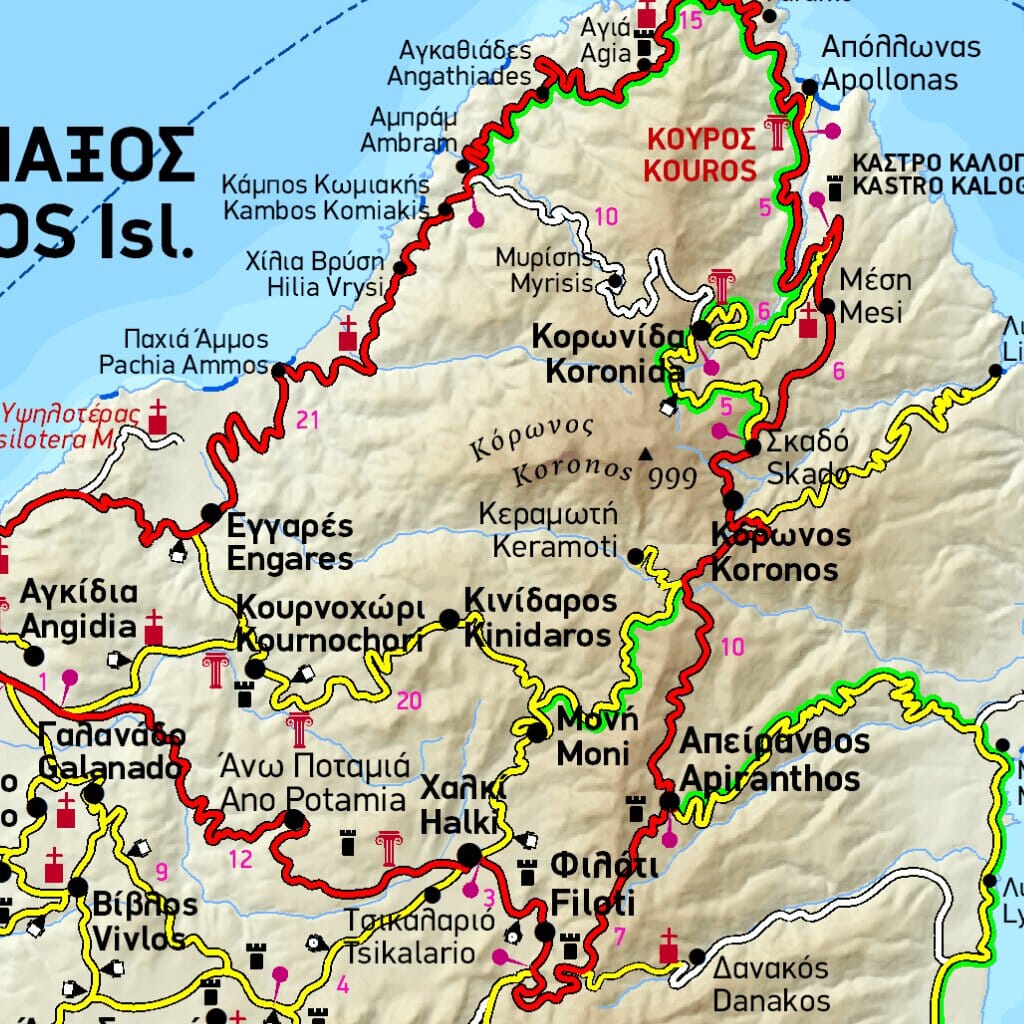 Carte de voyage n° 8 - Cyclades (Grèce) | Terrain Cartography carte routière Terrain Cartography