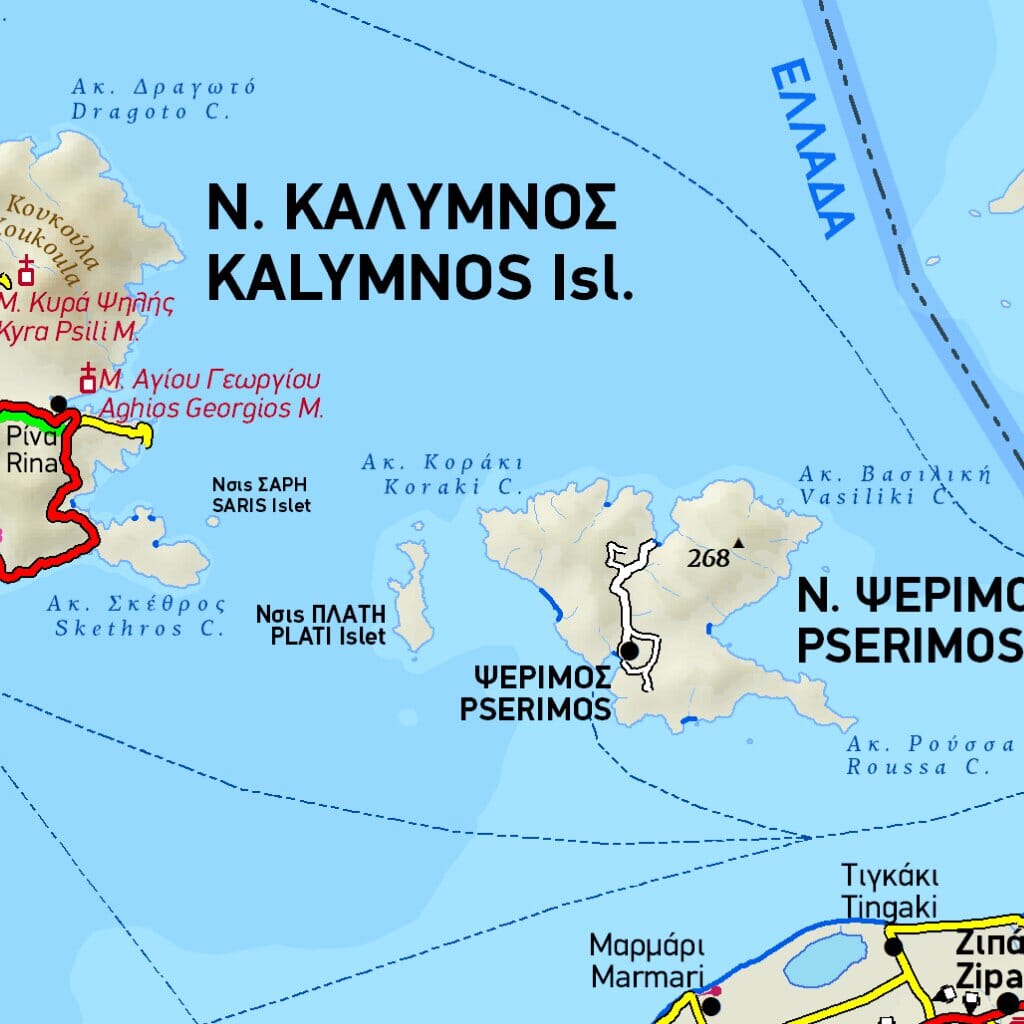 Carte de voyage n° 9 - Dodécanèse (Grèce) | Terrain Cartography carte routière Terrain Cartography