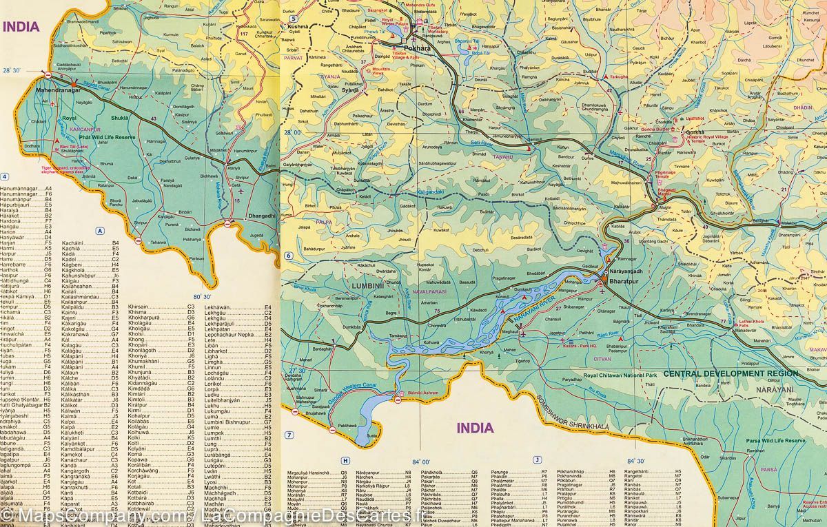 Carte de voyage - Népal | ITM carte routière ITM