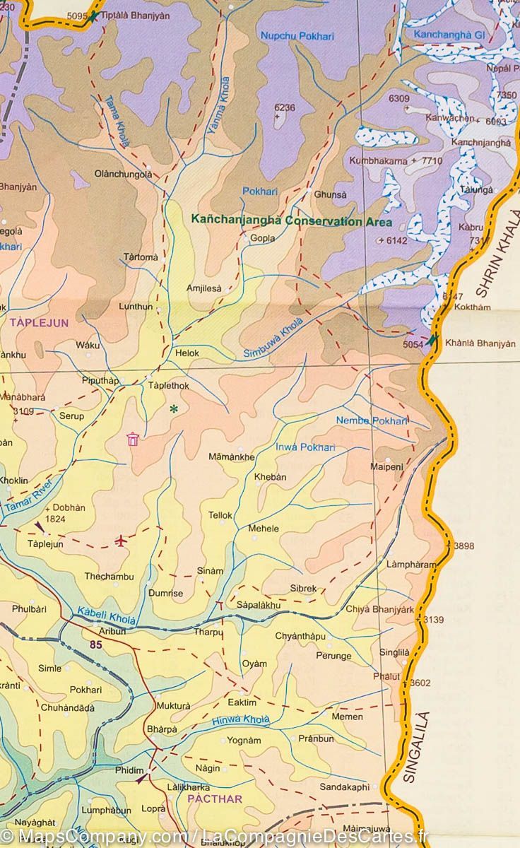 Carte de voyage - Népal | ITM carte routière ITM