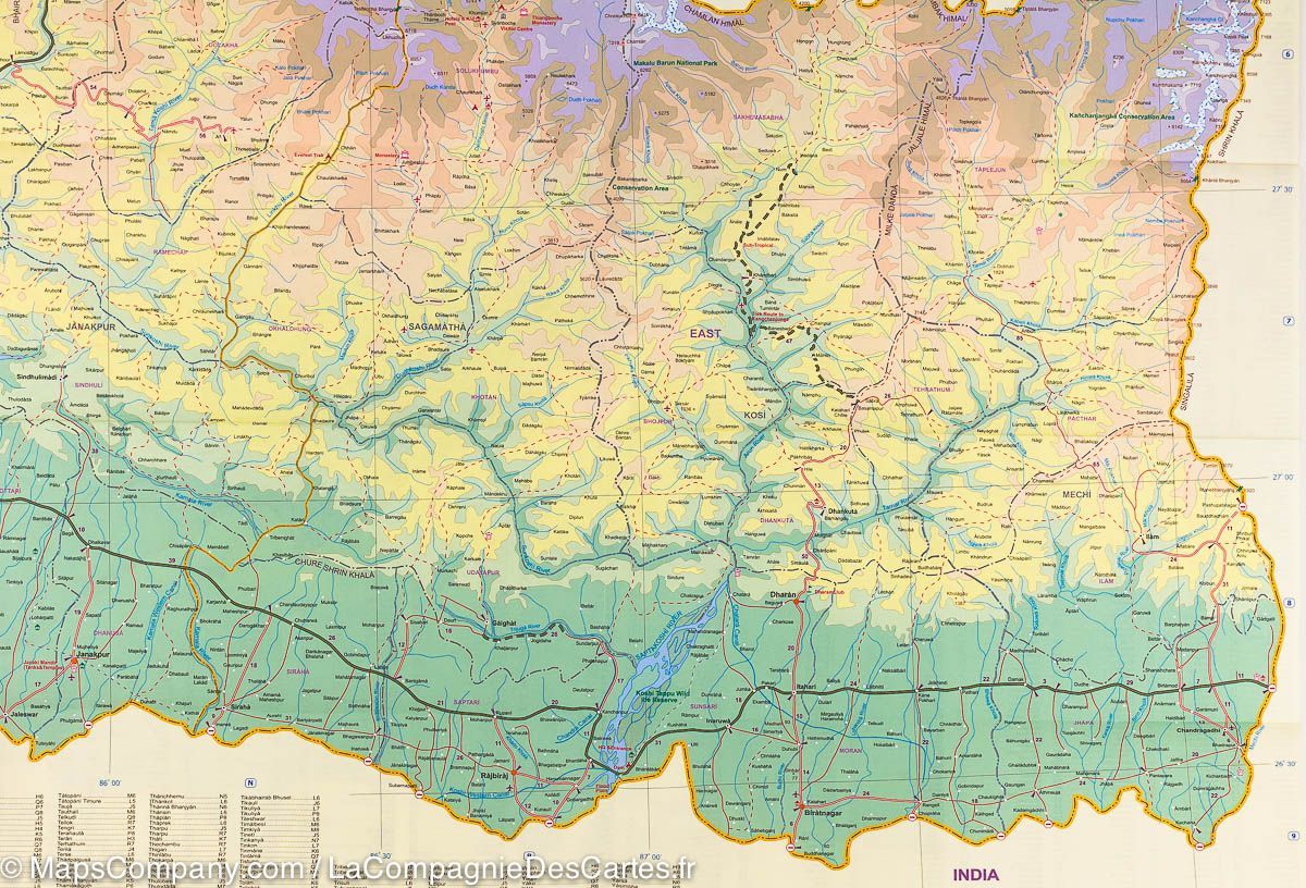 Carte de voyage - Népal | ITM carte routière ITM