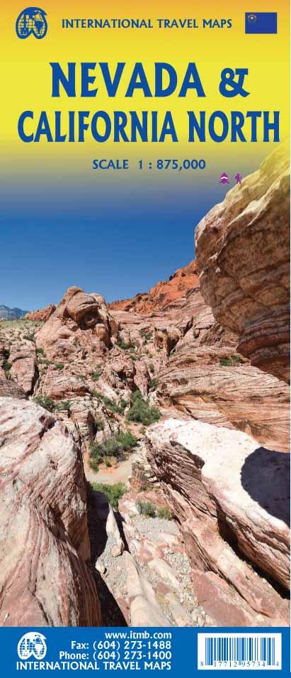 Carte de voyage - Nevada & Californie du Nord | ITM carte routière ITM