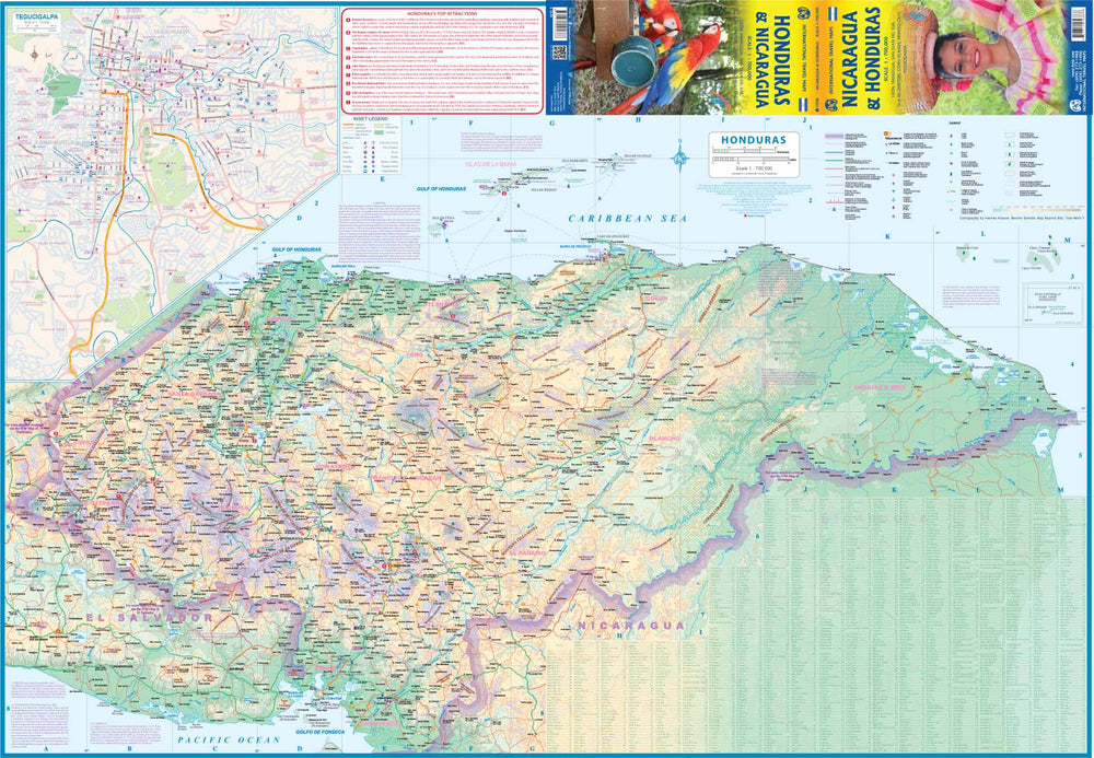 Carte de voyage - Nicaragua & Honduras | ITM carte pliée ITM 