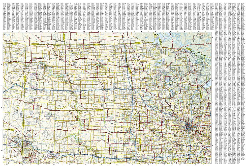 Carte de voyage - Northern Plains (USA) | National Geographic carte routière National Geographic