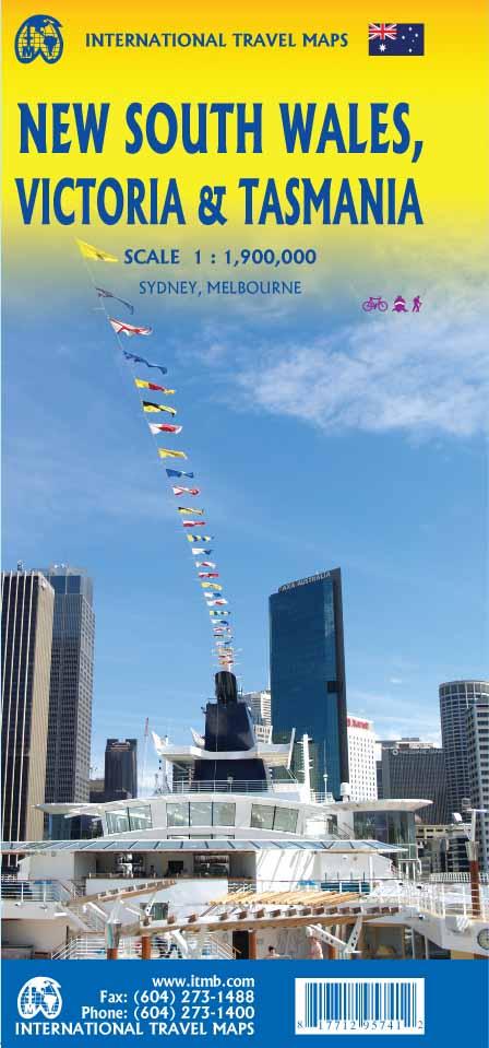 Carte de voyage - Nouvelle-Galles du Sud, Victoria & Tasmanie | ITM carte pliée ITM 