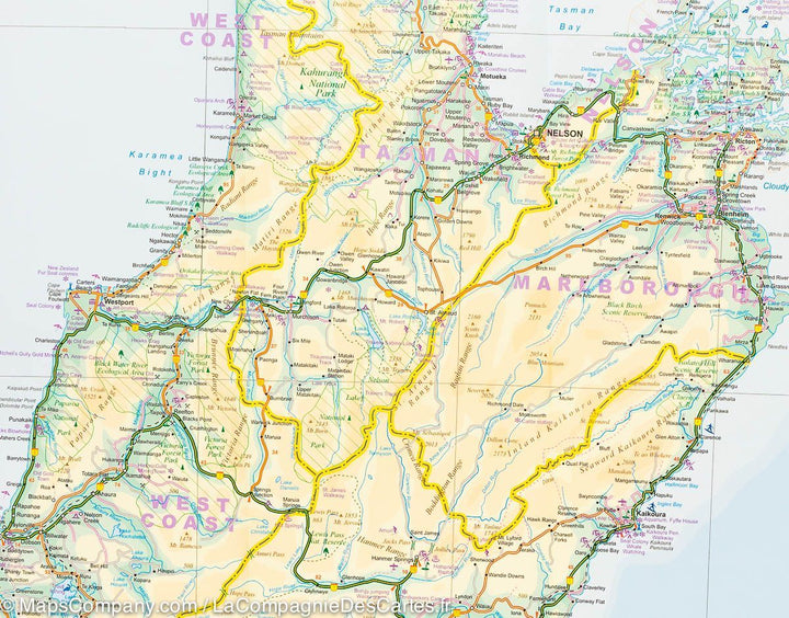 Carte de la Nouvelle Zélande | ITM - La Compagnie des Cartes