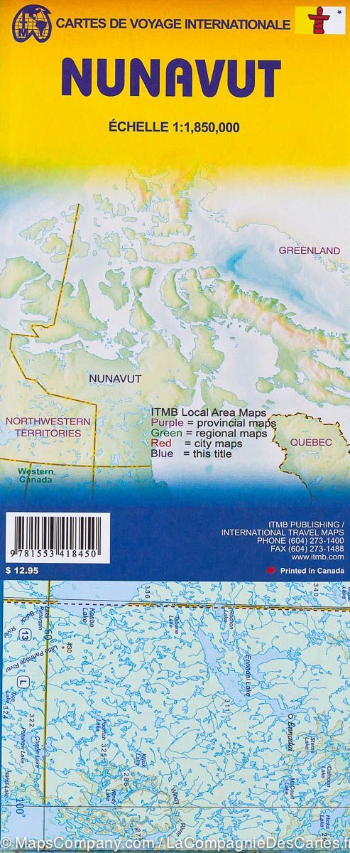 Carte de voyage - Nunavut (Canada) | ITM carte routière ITM