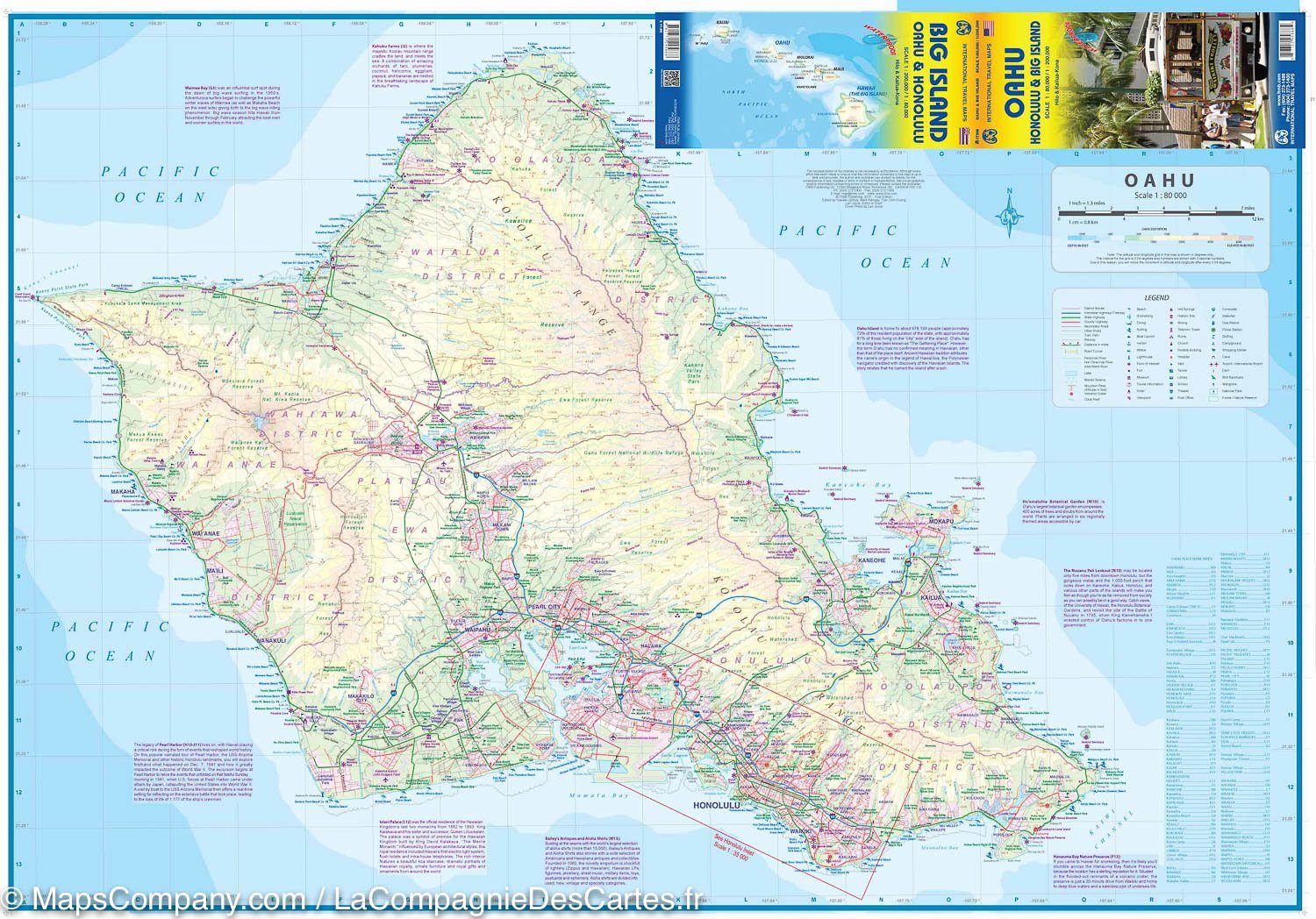 Travel map - Oahu, Big Island & Honolulu (Hawaii) | ITM – Cartovia