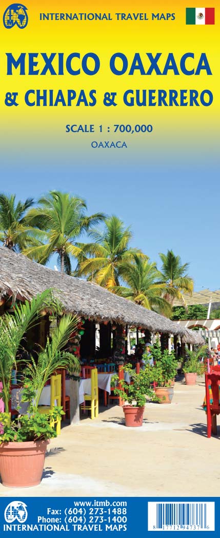 Carte de voyage - Oaxaca, Chiapas, Guerrero (Mexique) | ITM carte routière ITM