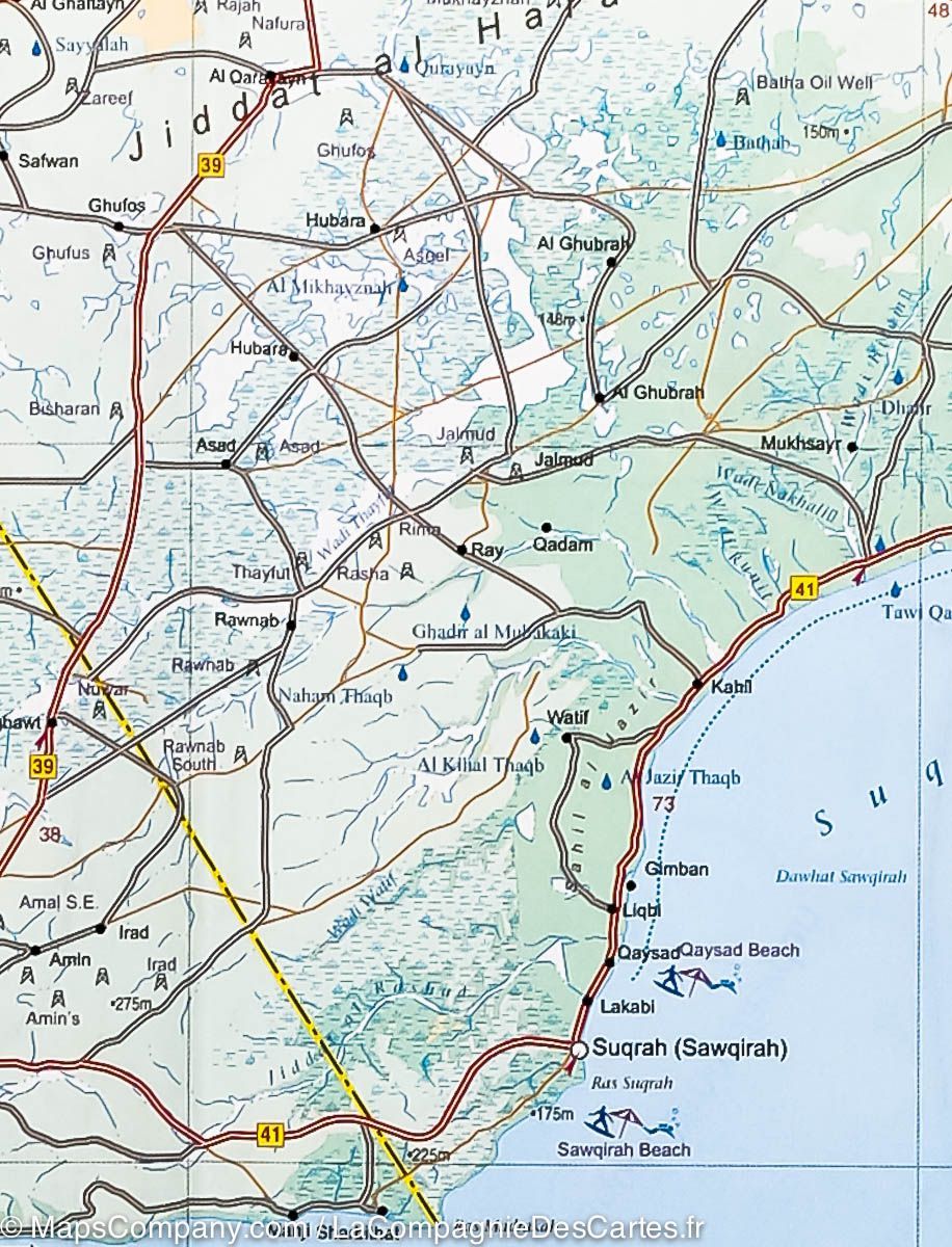 Carte de voyage - Oman & Yemen | ITM carte routière ITM