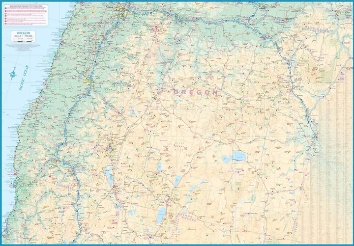 Carte de voyage de l'Oregon et de l'état de Washington | ITM - La Compagnie des Cartes