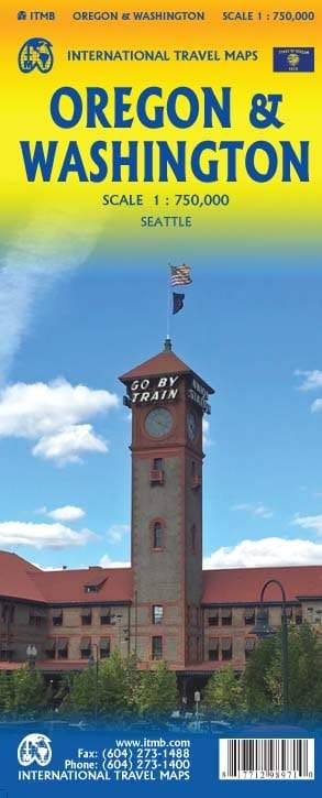 Carte de voyage - Oregon & état de Washington | ITM carte routière ITM