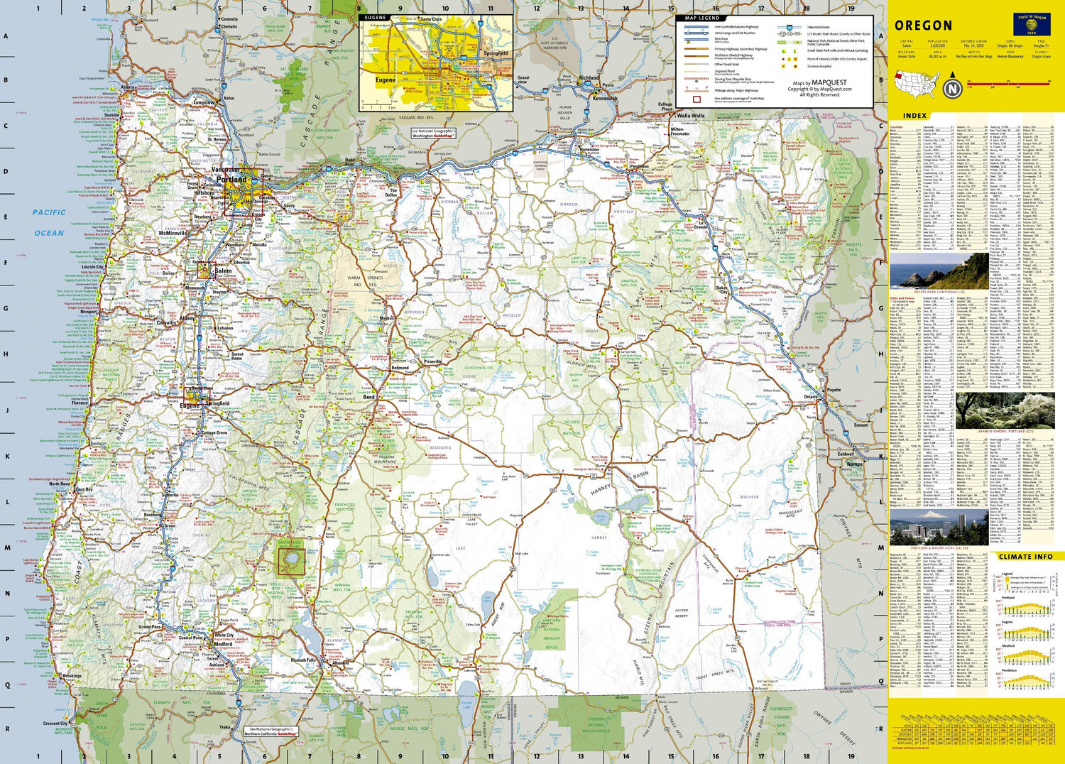 Carte de voyage - Oregon | National Geographic carte routière National Geographic